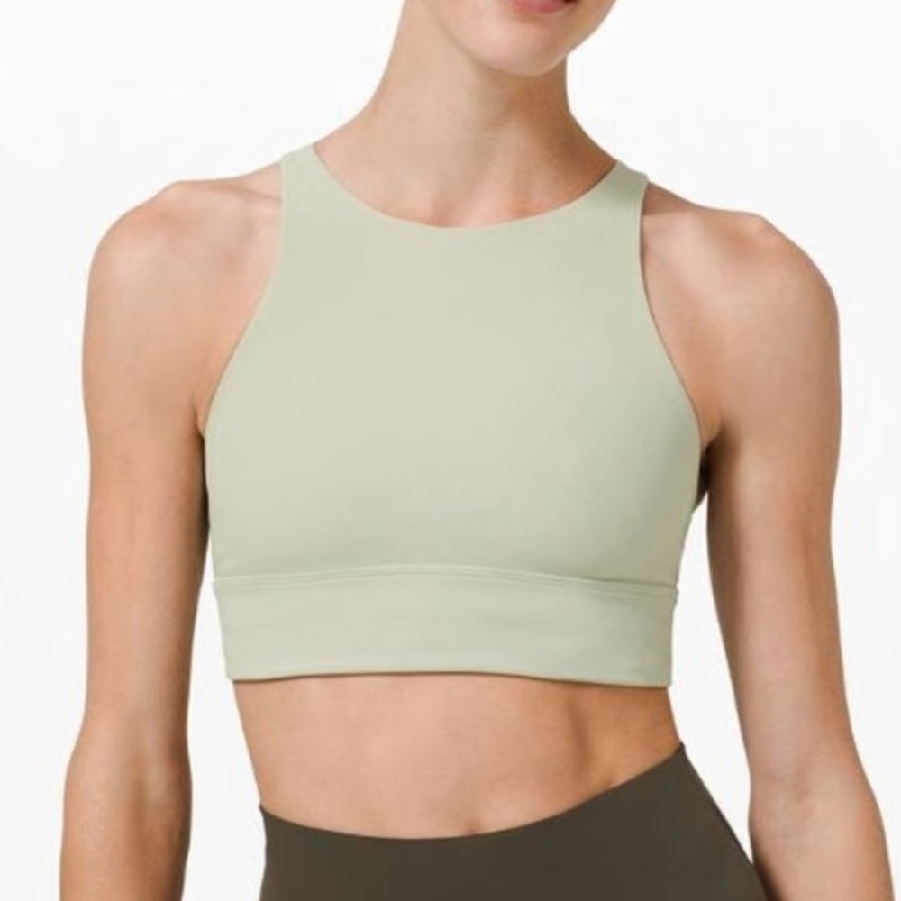 LULULEMON SZ 6 High Neck Green Fern Energy Bra